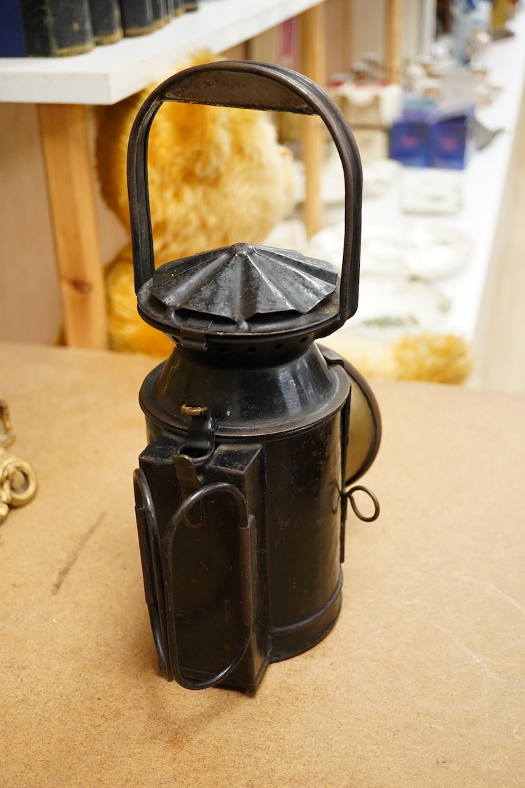 An early 20th century Railway lamp, 31cm high